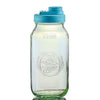 Glass Mason Jar Pitcher with Pour Lid - Azure Standard Jar, 2 Quart (64 oz) Wide Mouth, Teal 1-Pack Mason Jars - Large Brewing America 
