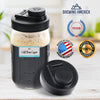 Mason Jar Lids Wide Mouth Plastic 4 Pack Leak Proof with Flip Cap Pouring Spout & Drink Hole Black Accessories Brewing America 