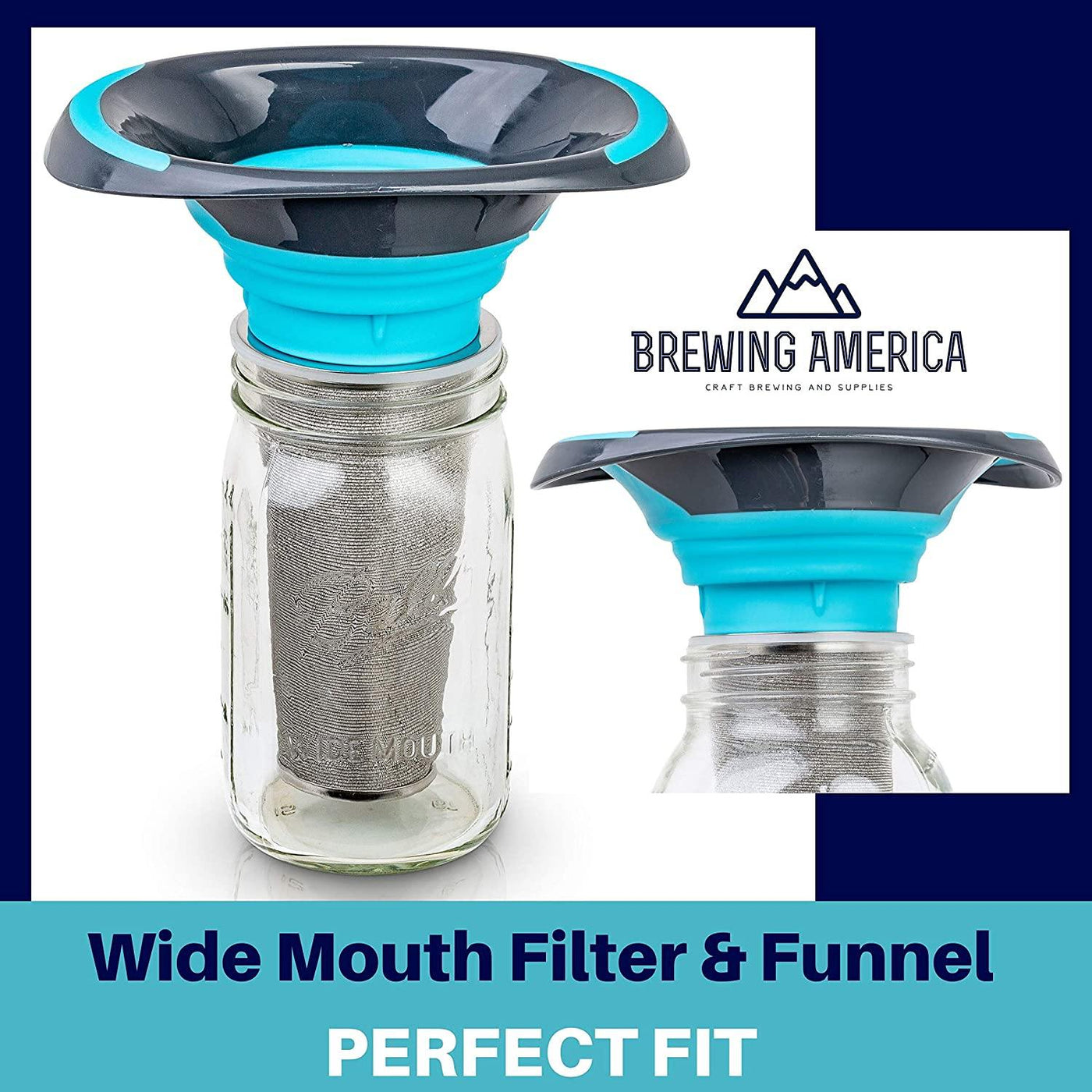 Cold Brew Filter for Mason Jar Wide Mouth Coffee Maker, Stainless Stee