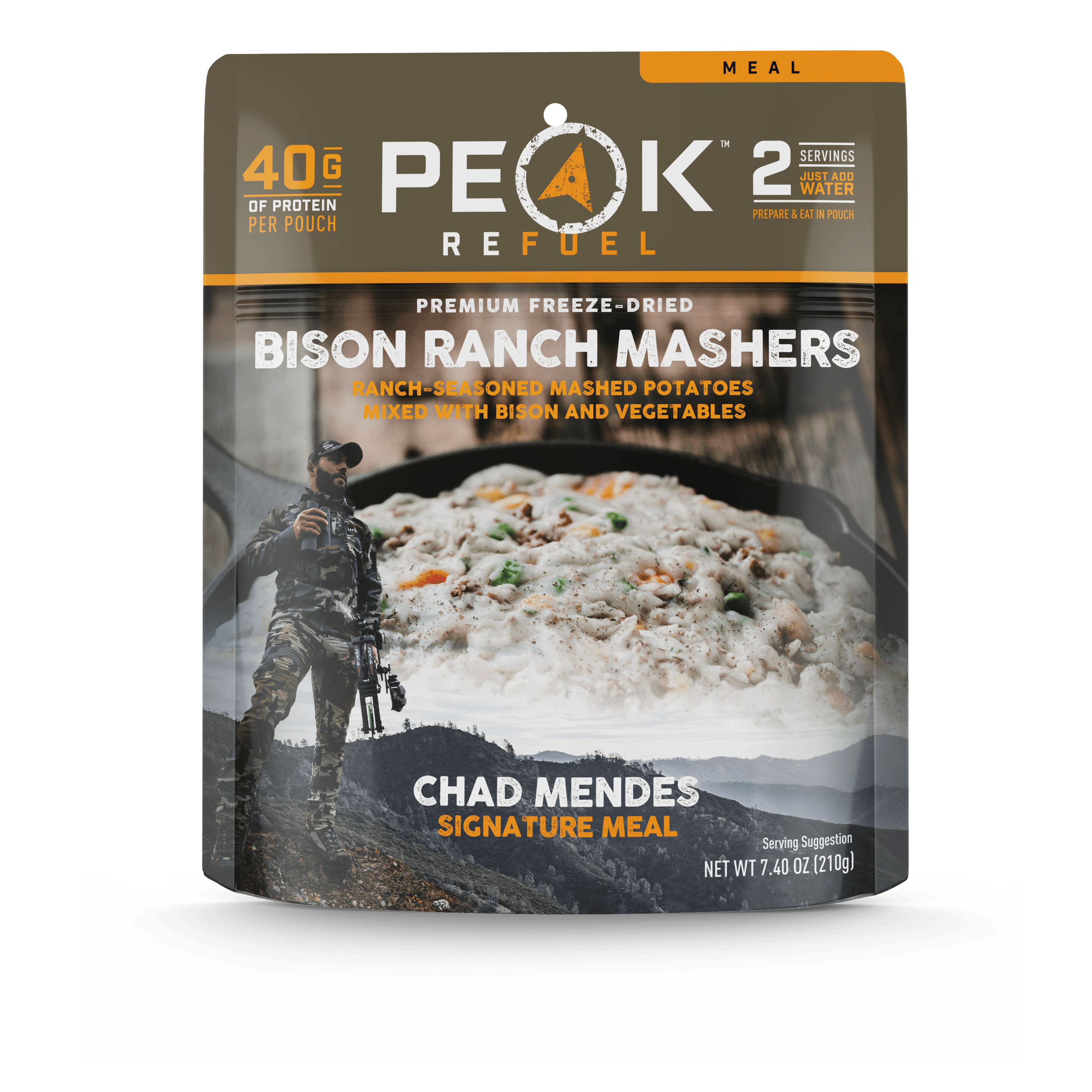 Peak Refuel Chad Mendes Signature Bison Ranch Mashers Freeze Dried Food 7.40 oz Prepared Meals & Entrées Brewing America 