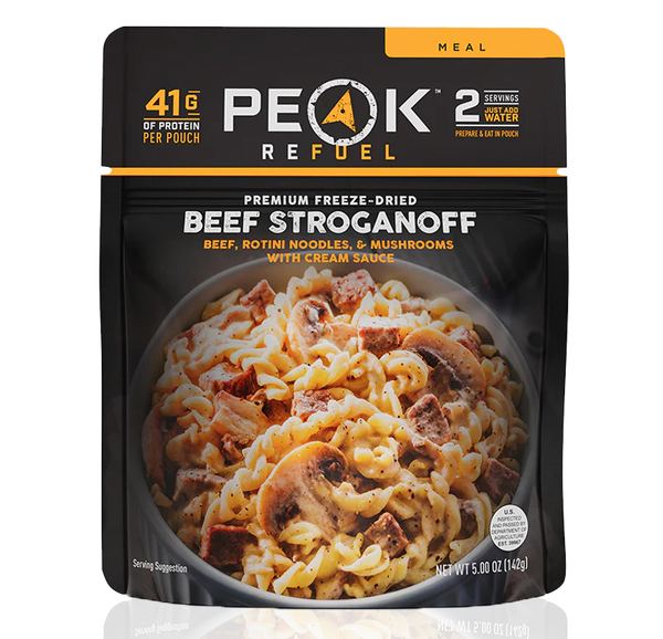 Peak Refuel Beef Stroganoff Freeze Dried Food 5 oz Prepared Meals & Entrées Brewing America 