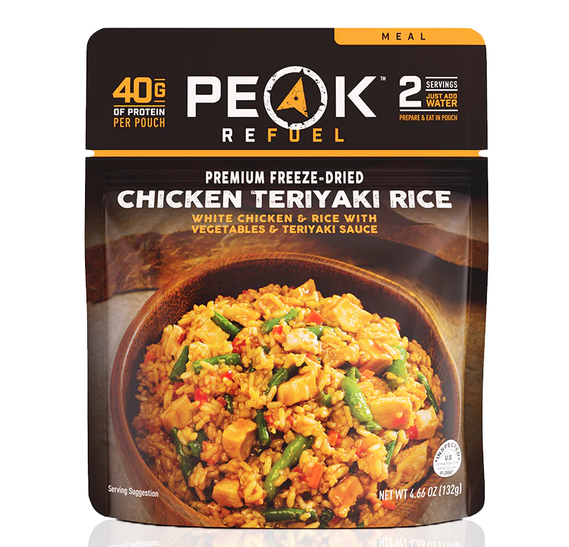 Peak Refuel Chicken Teriyaki & Rice Freeze Dried Food 4.66 oz Prepared Meals & Entrées Brewing America 