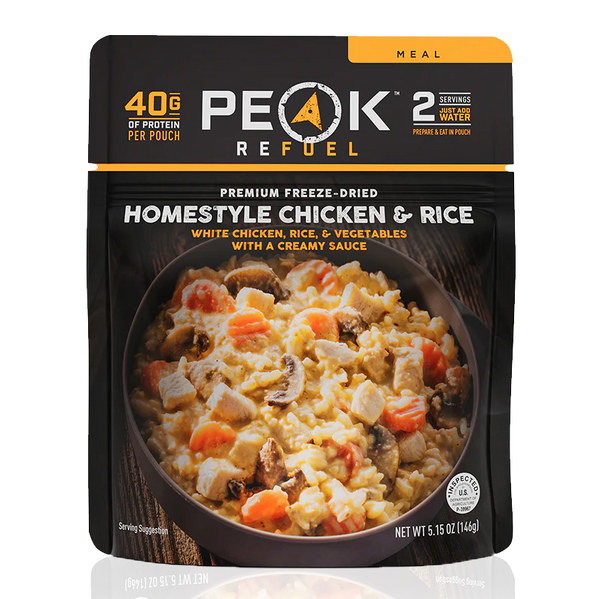Peak Refuel Homestyle Chicken & Rice Freeze Dried Food 5.15 oz Prepared Meals & Entrées Brewing America 
