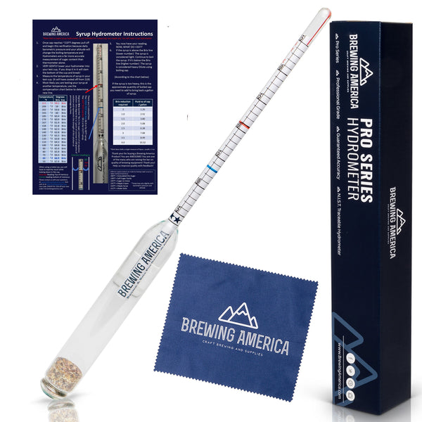 American-Made Syrup Hydrometer Density Meter for Sugar and Maple Syrup - Baume and Brix Scale Single Hydrometer Brewing America 