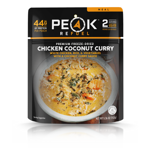 Peak Refuel Chicken Coconut Curry Freeze Dried Food 5.36 oz Prepared Meals & Entrées Brewing America 