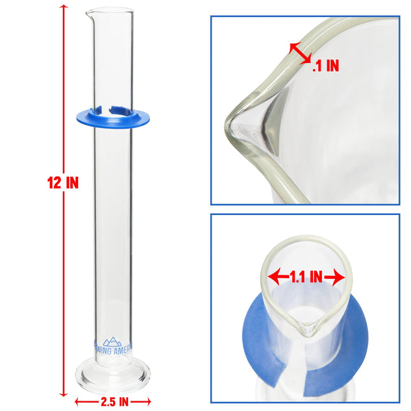 Glass Hydrometer Test Tube Jar & Cylinder Brush Narrow Flask for Alcohol Meter Testing Boro 3.3 Accessories Brewing America 