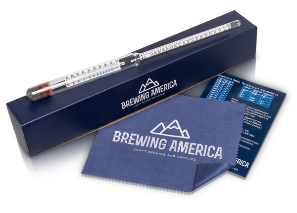 Thermo-Hydrometer Triple Scale Single: ABV Tester Professional NIST Traceable Hydrometer American Hydrometer Test Kits Brewing America 