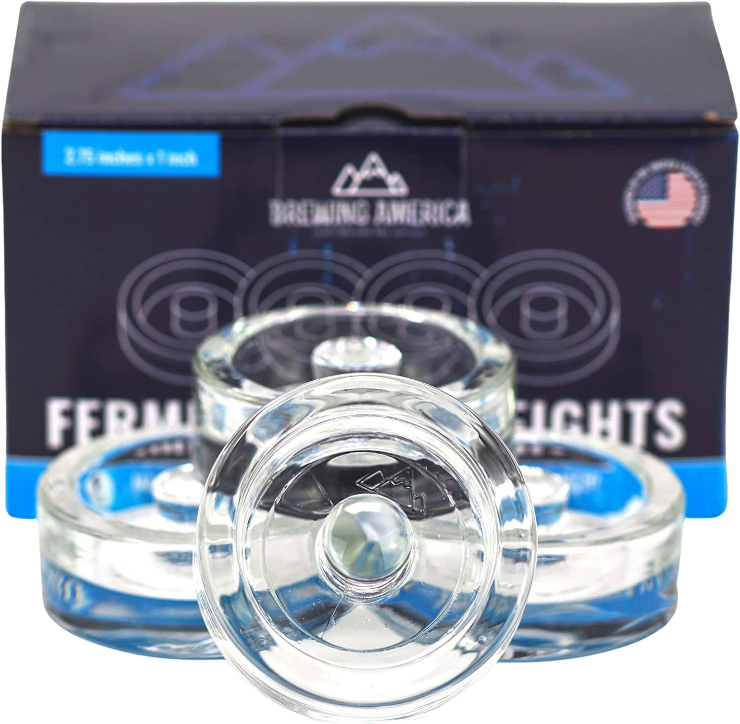 4-Pack Fermentation Glass Weights with Easy Grip Handles Accessories Brewing America 