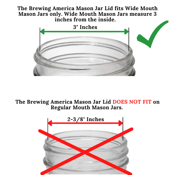 Mason Jar Lids Wide Mouth Plastic 4 Pack Leak Proof with Flip Cap Pouring Spout & Drink Hole Old Glory Red Accessories Brewing America 